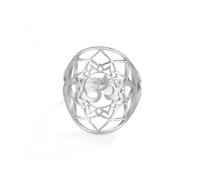 EUEAVAN OM OHM AUM - Anillo hindú de armonía espiritual sánscrita, símbolo de flor de la vida, anillo de chakras, yoga, mandala, amuleto budista, hinduismo, joyería religiosa, regalo de meditación