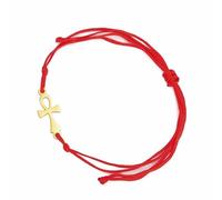 EUEAVAN Pulsera con cruz Ankh Pulsera trenzada hecha a mano en Egipto para parejas Concha ajustable Cruz religiosa Tobillera Amuleto del Antiguo Egipto Joyería Regalo para mujeres y hombres (oro 2)