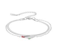 EUEAVAN Pulsera con mapa para mujer Estrella de David Pulsera ajustable con estampado de banderas de países Llévalos a casa ahora Joyería patriótica israelí Regalo judaico (plata en capas)