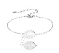EUEAVAN Pulsera con medalla de San Benito hecha a mano con cordón rojo de la suerte Pulsera doble cara de San Benito con cruz Amuleto del santo patrón Joyería católica Regalo religioso (plata)