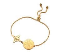 EUEAVAN Pulsera con nudo de bruja, tetragrammaton y pentagrama Pulsera Nudo De Bruja YHVH YHWH Yeshua Jehová Amuleto Wicca Religiones Joyería Wicca Regalo para mujeres y hombres (Oro)