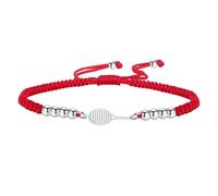 EUEAVAN Pulsera con raqueta de tenis Ajustable Raqueta Competición Inspiradora Encanto Amistad Joyería Tenis Amante del deporte Aficionados Entrenadores Regalos de moda (plata-rojo)