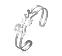 EUEAVAN Pulsera con símbolo de paz, pulsera geométrica redonda, tobillera hippie para fiesta, accesorios de vestir, joyería, regalos para mujer, Ajustable, Acero inoxidable, No es una piedra preciosa