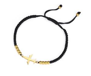 EUEAVAN Pulsera de avión ajustable hecha a mano con cuerda trenzada de la suerte, pulsera de cuerda roja con cuentas para parejas, pilotos de aerolíneas, joyería de viajero, regalo de recuerdo para