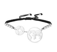 EUEAVAN Pulsera de brújula ajustable con diseño de continentes, tierra, pasión por los viajes, mapa del mundo, hecha a mano, cuerda roja, pulsera para parejas, joyería de amistad, regalo de graduación