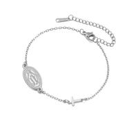 EUEAVAN Pulsera de cruz de la Virgen María para mujer, Virgen de Guadalupe, Nuestra Señora de Guadalupe, pulsera de Madre María, medalla milagrosa, amuleto cristiano, joyería de fe católica, regalo de