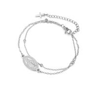 EUEAVAN Pulsera de cruz de la Virgen María para mujer, Virgen de Guadalupe, Nuestra Señora de Guadalupe, pulsera de Madre María, medalla milagrosa, amuleto cristiano, joyería de fe católica, regalo de