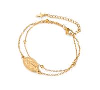 EUEAVAN Pulsera de cruz de la Virgen María para mujer, Virgen de Guadalupe, Nuestra Señora de Guadalupe, pulsera de Madre María, medalla milagrosa, amuleto cristiano, joyería de fe católica, regalo de