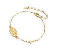 EUEAVAN Pulsera de cruz de la Virgen María para mujer, Virgen de Guadalupe, Nuestra Señora de Guadalupe, pulsera de Madre María, medalla milagrosa, amuleto cristiano, joyería de fe católica, regalo de