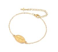 EUEAVAN Pulsera de cruz de la Virgen María para mujer, Virgen de Guadalupe, Nuestra Señora de Guadalupe, pulsera de Madre María, medalla milagrosa, amuleto cristiano, joyería de fe católica, regalo de