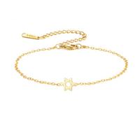 EUEAVAN Pulsera de estrella de David, hexagrama, judía, casera, de cuerda roja, amuleto de fe hebrea, bendición, cábala, joyería religiosa, regalo de Israel Hanukkah para mujeres, ajustable, Acero