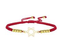 EUEAVAN Pulsera de estrella de David, hexagrama, judía, casera, de cuerda roja, amuleto de fe hebrea, bendición, cábala, joyería religiosa, regalo de Israel Hanukkah para mujeres, ajustable, Acero