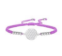 EUEAVAN Pulsera de flor de la vida, geometría sagrada, cubo de metatrón, hecha a mano, pulsera de cuerda roja, símbolo cósmico Merkaba, protección de mandala, amuleto de cábala, joyería de yoga