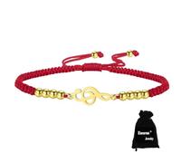 EUEAVAN Pulsera de notas musicales, clave de sol hecha a mano, pulsera de cuerda de la suerte, joyería temática musical, regalos de agradecimiento para amantes de la música y profesores, ajustable