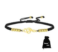 EUEAVAN Pulsera de notas musicales, clave de sol hecha a mano, pulsera de cuerda de la suerte, joyería temática musical, regalos de agradecimiento para amantes de la música y profesores, ajustable