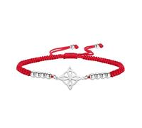EUEAVAN Pulsera de Nudo de Bruja Pulsera de Nudo Celta Irlandés Trinity Pulsera de Cuerda Trenzada Hecha a Mano Cuerda Roja de la Suerte Pulsera Ajustable con Cuentas para Parejas Triquetra Amuleto