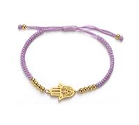 EUEAVAN Pulsera Hamsa Mano de Fátima Pulsera Ajustable con Perlas Amuleto de Mano de Fátima Kabbalah Hilo Trenzado Cordón Rojo Pulsera de la Suerte, Medium, No es una piedra preciosa
