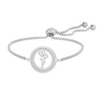 EUEAVAN Pulsera Princesa Wendy Tinkerbell Pixie Elf Bailarina Mágica Tobilleras de Corazón Zirconia Cúbica Alas de Ángel Joyería Cita de Cuento de Hadas Regalo para Mujeres, ajustable, Acero