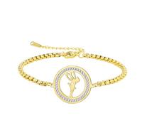 EUEAVAN Pulsera Princesa Wendy Tinkerbell Pixie Elf Duende Bailarina Mágica Ballet Tobilleras de Corazón Circonia Cúbica Alas de Ángel Joyería Cita de Cuento de Hadas Regalo para Mujeres, ajustable