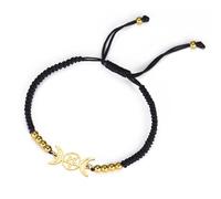 EUEAVAN Pulsera Triple Diosa Luna Pentagrama Mágico Pulsera Artesanal de Hilo Rojo de la Suerte Hécate Amuleto Wicca Joyería Pagana Brujería Regalo para Mujeres (Negro)