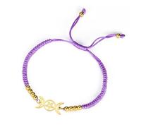 EUEAVAN Pulsera Triple Diosa Luna Pentagrama Mágico Pulsera Artesanal de Hilo Rojo de la Suerte Hécate Amuleto Wicca Joyería Pagana Brujería Regalo para Mujeres (Morado)