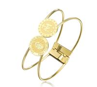 EUEAVAN Pulsera Virgen María Virgen de Guadalupe Nuestra Señora de Guadalupe Madre María Brazalete Medalla Milagrosa Amuleto Cristiano Joyería Católica Regalo de Bautismo (oro)