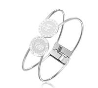 EUEAVAN Pulsera Virgen María Virgen de Guadalupe Nuestra Señora de Guadalupe Madre María Brazalete Medalla Milagrosa Amuleto Cristiano Joyería Católica Regalo de Bautismo (plata)