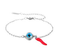 EUEAVAN Pulseras ajustables contra el mal de ojo con 7 nudos, hechas a mano, cuerda roja de la suerte, tobilleras, amuleto de protección de la cábala griega, regalo para mujeres y hombres