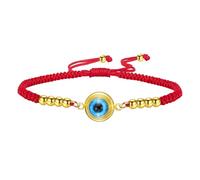 EUEAVAN Pulseras ajustables contra el mal de ojo con 7 nudos, hechas a mano, cuerda roja de la suerte, tobilleras, amuleto de protección de la cábala griega, regalo para mujeres y hombres, adjustable