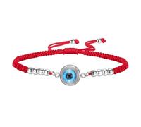 EUEAVAN Pulseras ajustables contra el mal de ojo con 7 nudos, hechas a mano, cuerda roja de la suerte, tobilleras, amuleto de protección de la cábala griega, regalo para mujeres y hombres, adjustable