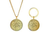 EUEAVAN Sello de los 7 Arcángeles Colgante Collar Llavero para Hombres San Miguel 7 Arcángeles Sello Protección Espiritual Amuleto Medalla Joyería Pagana Mujeres