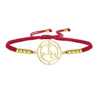 EUEAVAN Sigil of Lilith - Pulsera para mujer, tobillera de Hécate, hecha a mano, cuerda trenzada de la suerte, cuerda roja, amuleto gótico, triple luna, diosa, joyería, mitología pagana, regalo de