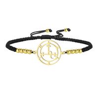 EUEAVAN Sigil of Lilith - Pulsera para mujer, tobillera de Hécate, hecha a mano, cuerda trenzada de la suerte, cuerda roja, amuleto gótico, triple luna, diosa, joyería, mitología pagana, regalo de
