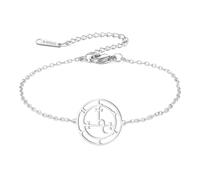 EUEAVAN Sigil of Lilith - Pulsera para mujer, tobillera de Hécate, hecha a mano, cuerda trenzada de la suerte, cuerda roja, amuleto gótico, triple luna, diosa, joyería, mitología pagana, regalo de