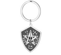 EUEAVAN Tetragrammaton Pentagrama Llavero para Hombres YHVH YHWH Jehová Pentagrama Llavero Yeshua Oración Bendita Nombres Hebreos Dios Amuleto Joyería, plata, M