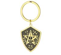 EUEAVAN Tetragrammaton Pentagrama Llavero para Hombres YHVH YHWH Jehová Pentagrama Llavero Yeshua Oración Bendita Nombres Hebreos Dios Amuleto Joyería, dorado, M