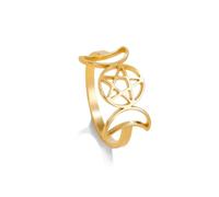 EUEAVAN Triple Luna Diosa Anillo para Mujeres Pentagrama Estrella Luna Creciente Amuleto Religión Wicca Joyería Pagano Regalo