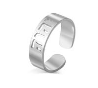 EUEAVAN YHVH YHWH - Anillo de Jehová para mujer, anillo de tetragrammatón, oración bendecida de Yeshúa con nombres de Dios, joyería cristiana de religión judía, Acero inoxidable, Sin piedra preciosa