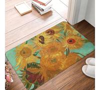 EUEKQOIB Alfombra de Vincent Van Gogh con Doce Girasoles en un jarrón Antideslizante para baño Cocina y Dormitorio.
