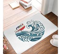 EUEKQOIB Felpudo Antideslizante con diseño de Barco en una Gran Ola para Cocina Entrada baño y hogar