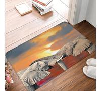 EUEKQOIB Felpudo Antideslizante con diseño de Elefantes cariñosos Absorbente para Cocina Entrada baño y hogar