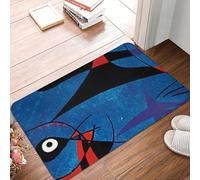 EUEKQOIB Felpudo Antideslizante con Pintura Abstracta de Joan Miró sobre Azul Alfombra para Cocina Entrada balcón reposapiés