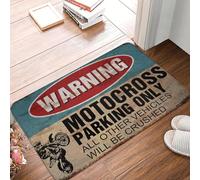 EUEKQOIB Felpudo Antideslizante para Puerta de baño Cocina Suelo Alfombra de Entrada para Inodoro Advertencia Divertida Solo estacionamiento de Motocross