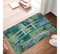 EUEKQOIB Felpudo de Entrada con diseño de nenúfar Antideslizante Impermeable para Interiores Claude Monet con diseño de nenúfares para Suelo de baño