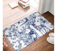 EUEKQOIB Felpudo francés Toile De Jouy para Puerta Suelo baño Cocina Antideslizante para Exterior con Estampado Floral y Animal para Entrada de jardín