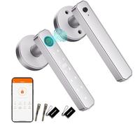 EUERTE Cerradura de puerta de huellas dactilares, perilla inteligente 5 en 1 con teclado de código de acceso, entrada sin llave con asa, bloqueo automático, cerraduras de puerta biométricas para