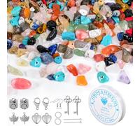 EUES 120 piezas de perlas naturales irregulares para pulseras, juego de perlas de piedras preciosas, pulseras de para hacer tú mismo, juego de vidrio para ensartar en collares