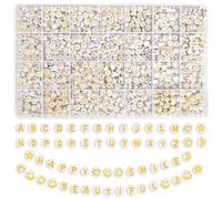 EUES Cuentas Letras para Pulseras,Cuentas de Letras de La A a La Z， Redondas Abalorios Letras para Pulseras，Letras Pulseras Friendship Bracelet Kit Bricolaje