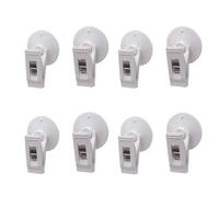 EUETVEXERK Clips de ventosa for coche, organizador interior, soporte extraíble, parasol, cortina, toalla, billete, tarjeta, gancho sujeción for(White-8pcs)