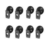 EUETVEXERK Clips de ventosa for coche, organizador interior, soporte extraíble, parasol, cortina, toalla, billete, tarjeta, gancho sujeción for(Black-8pcs)